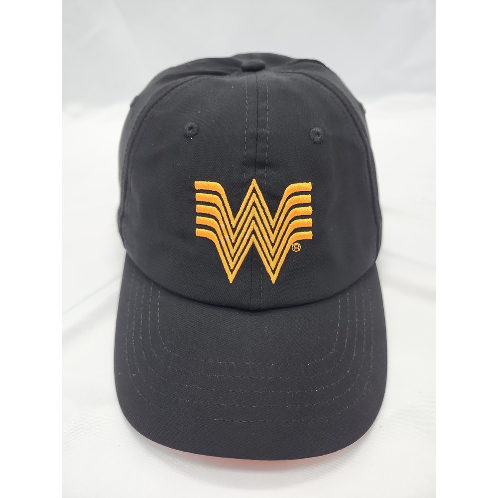 Whataburger Strapback Hat Cap Black One Size Adjustable Employee Embroidered